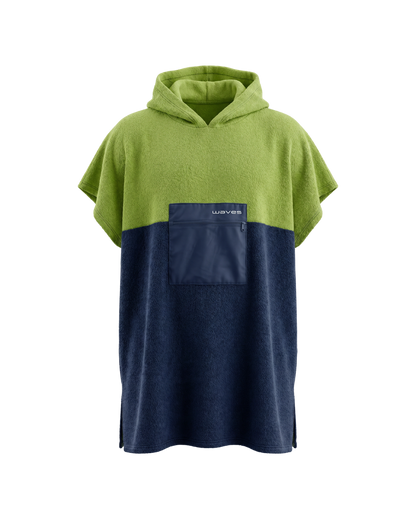 Poncho Waves ColorBlock Verde e Azul Marinho - 100% algodão, NOPerfection