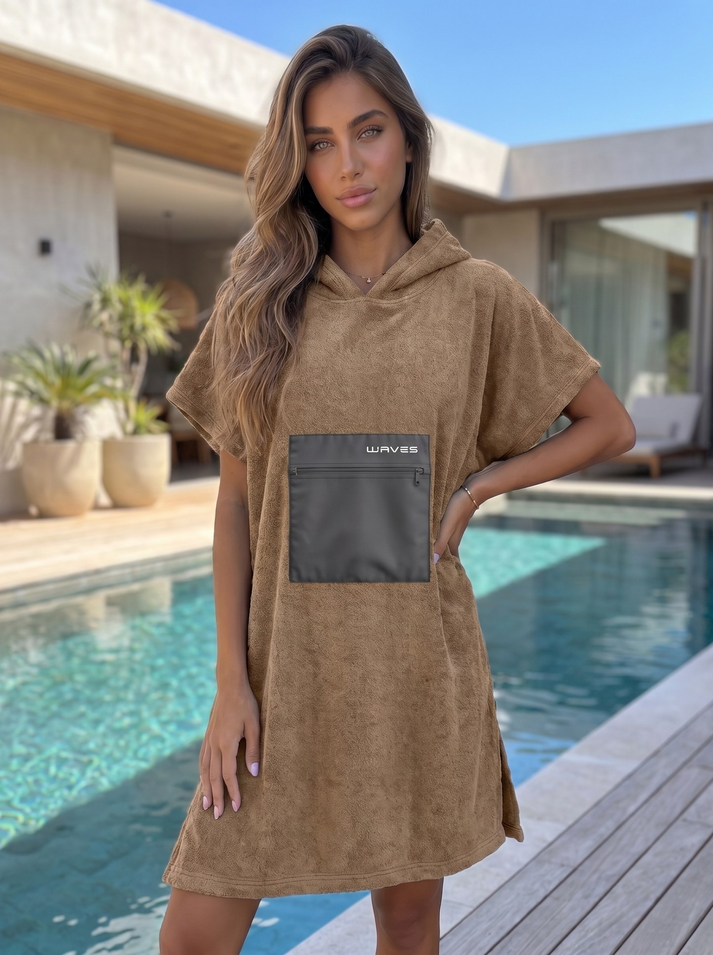 Poncho Waves Castanho Terra - 100% algodão, NOPerfection