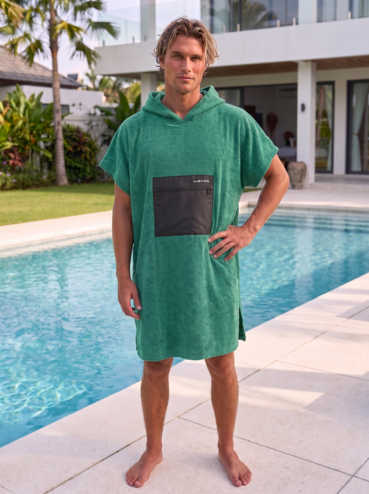 Poncho Waves Verde - 100% algodão, NOPerfection