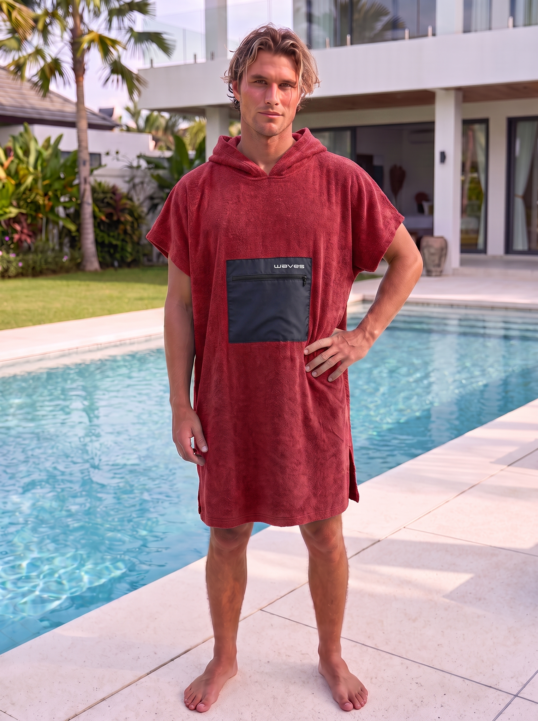Poncho Waves Tinto - 100% algodão, NOPerfection