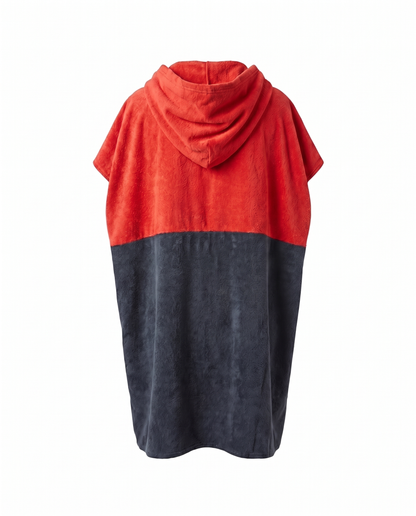 Poncho Waves ColorBlock Vermelho e Cinza, costas, produto sem modelo