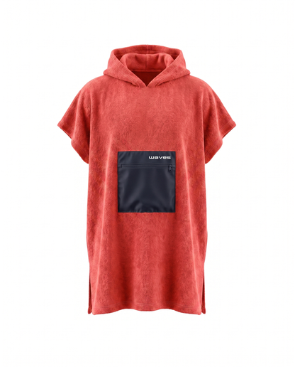 Poncho Waves Coral, frente, produto sem modelo